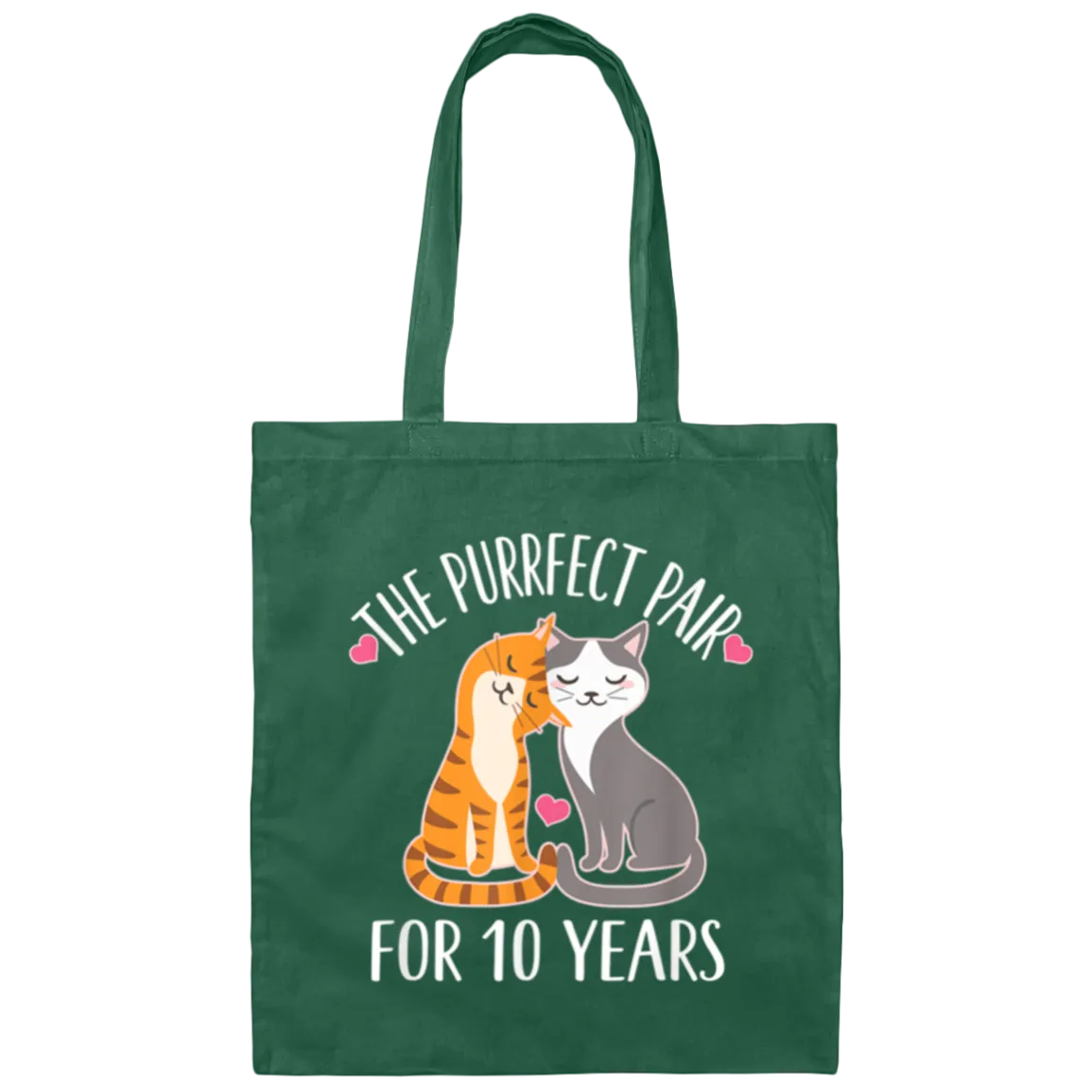 10th Anniversary Gift Cute Couples 10 Years Canvas Tote Bag