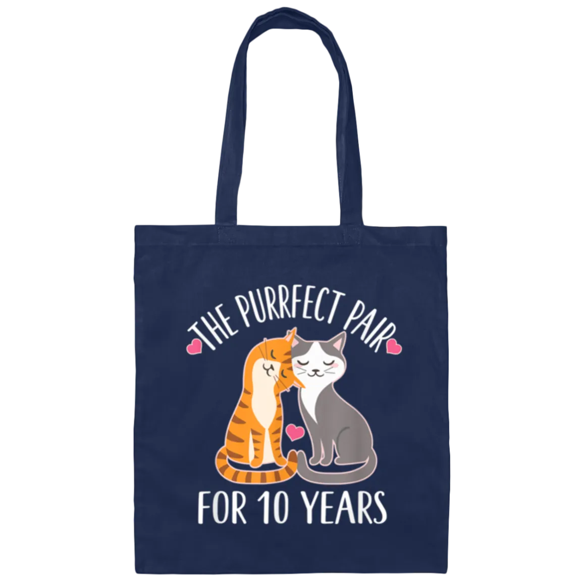 10th Anniversary Gift Cute Couples 10 Years Canvas Tote Bag