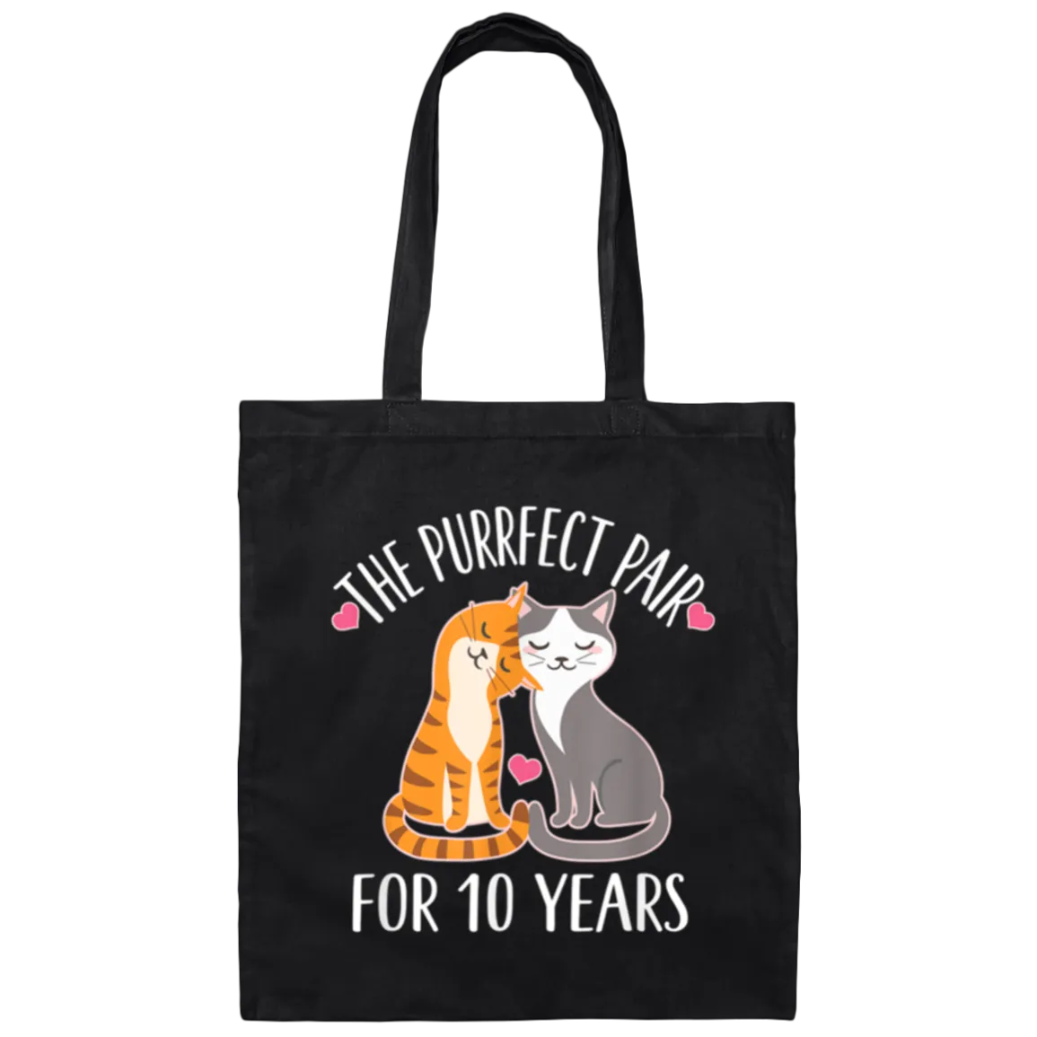 10th Anniversary Gift Cute Couples 10 Years Canvas Tote Bag