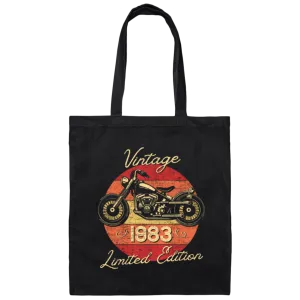 1983 Birthday Gift, Vintage Style, Motorbike Lover, Limited Edition Canvas Tote Bag