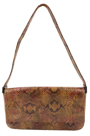 1990s Stuart Weitzman Made in Spain Snakeskin Shoulder Bag