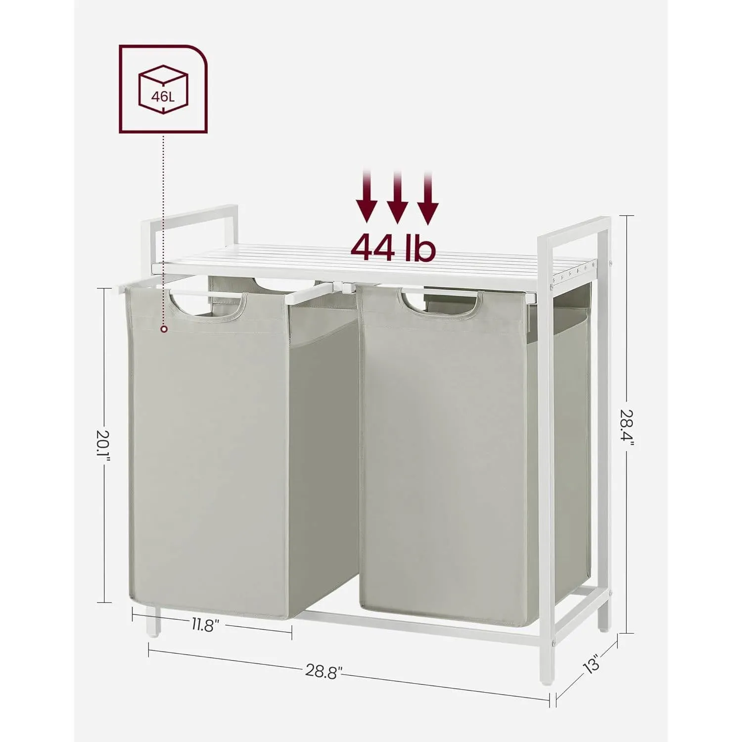 2-Basket Laundry Hamper