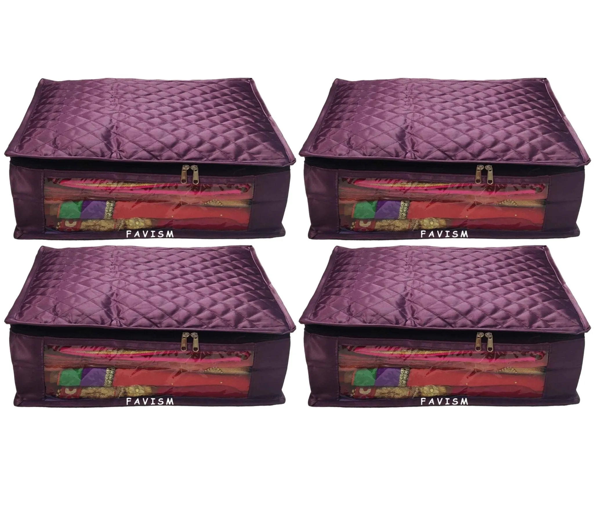 6" Satin saree cover | closet storage combo pack of 4 pcs.