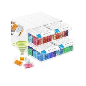 ARTDOT Storage Containers for Diamond Painting | 4 Pack Stackable Craft Storage Organizers 140 Slots Individual Containers