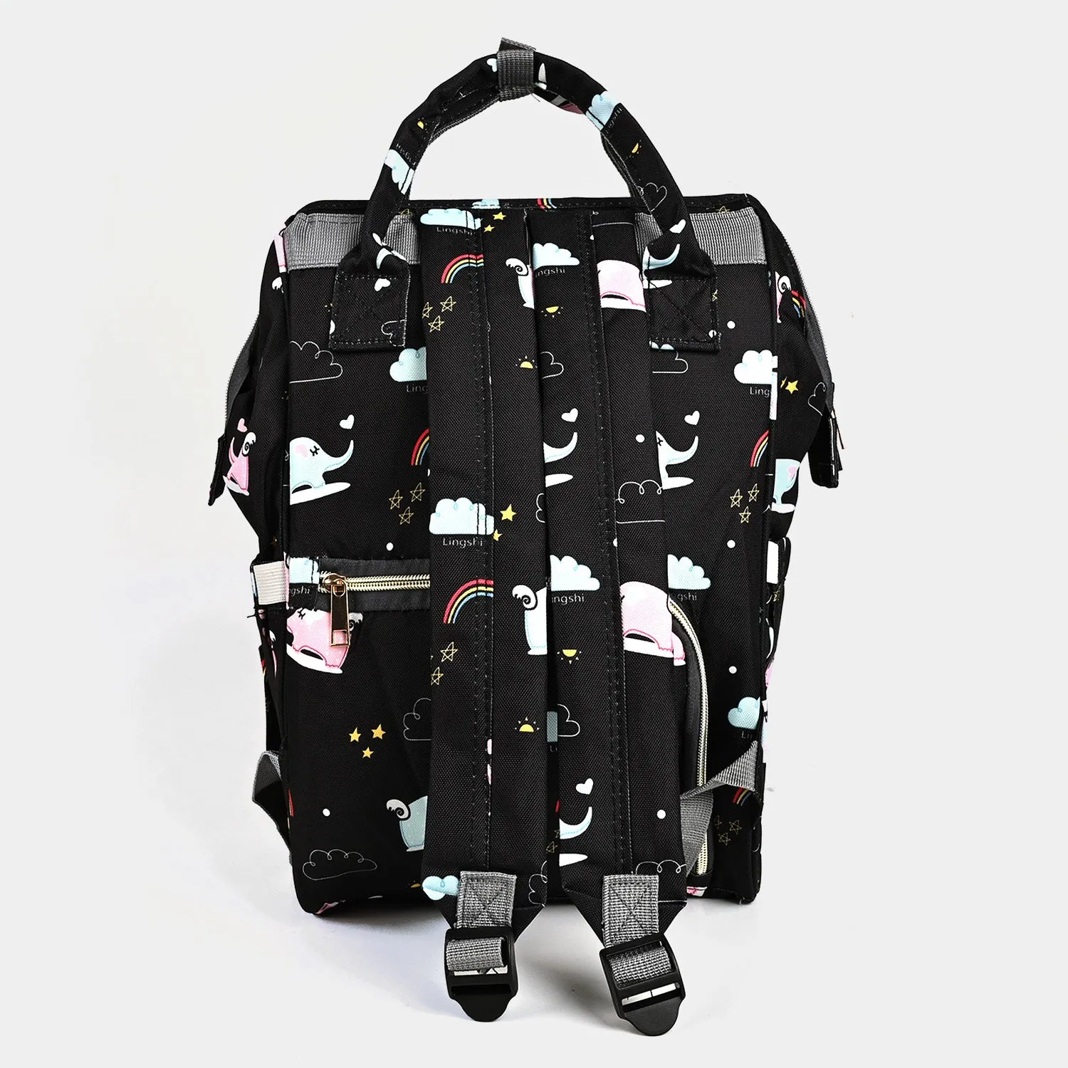 Baby Care Mother Backpack Elephant | BLACK