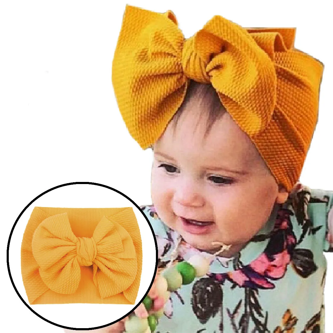 Babymoon Kids Girls Textured Bow Hairband | Baby Headband | Hair Accessories