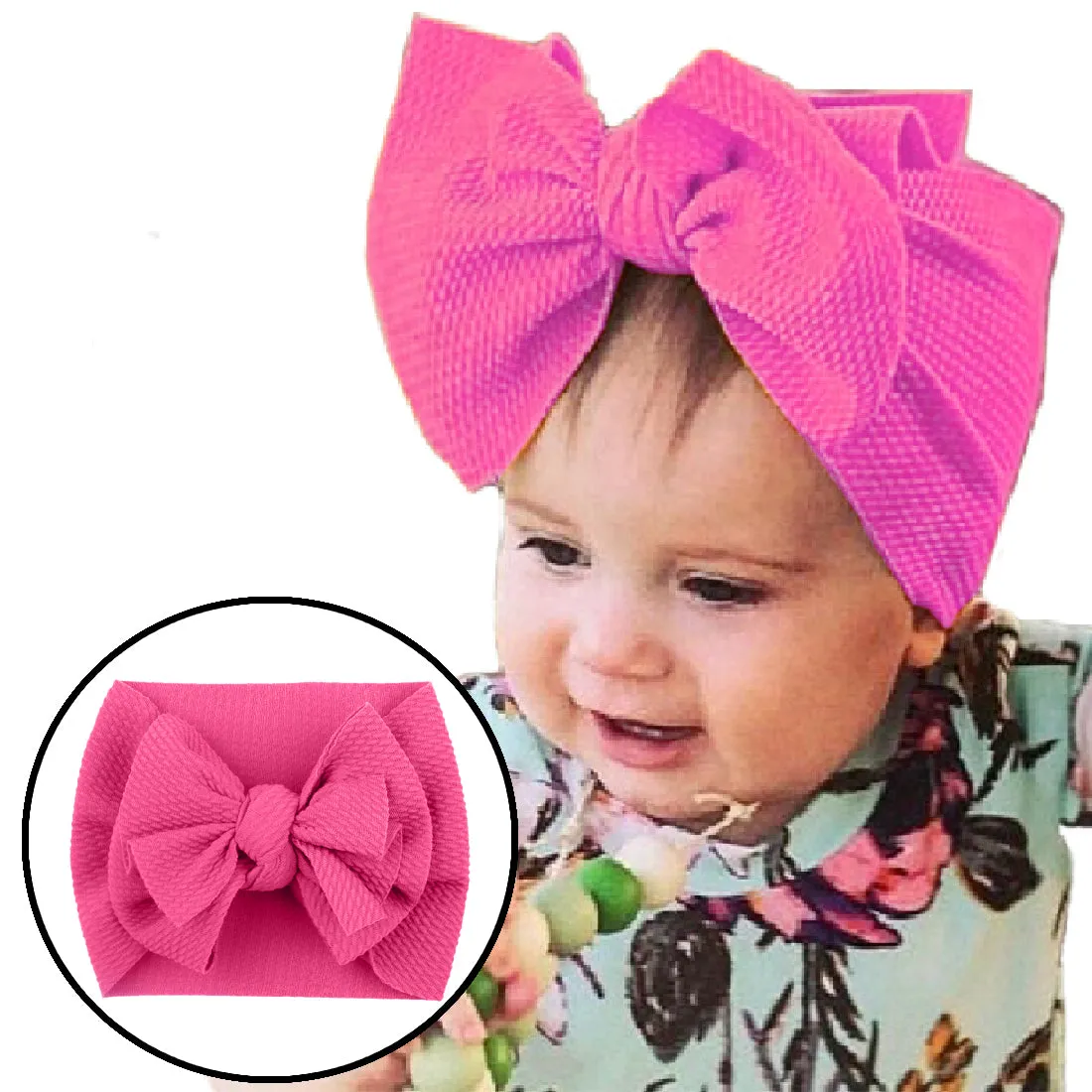 Babymoon Kids Girls Textured Bow Hairband | Baby Headband | Hair Accessories