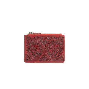 Bloom on the Range Credit Card Wallet in Scarlet