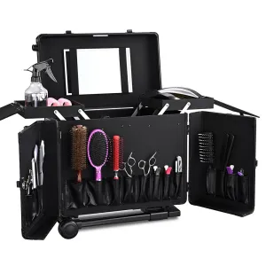 Byootique Aluminum Rolling Hair Stylist Train Case