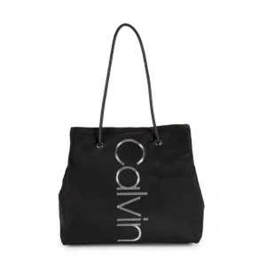 Calvin Klein Mallory Nylon North/South Vertical BrandIng Tote In Black - H8JBE8XR