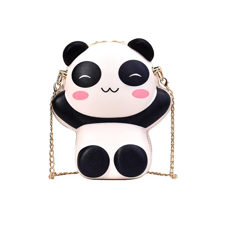 Cartoon chain panda shoulder bag