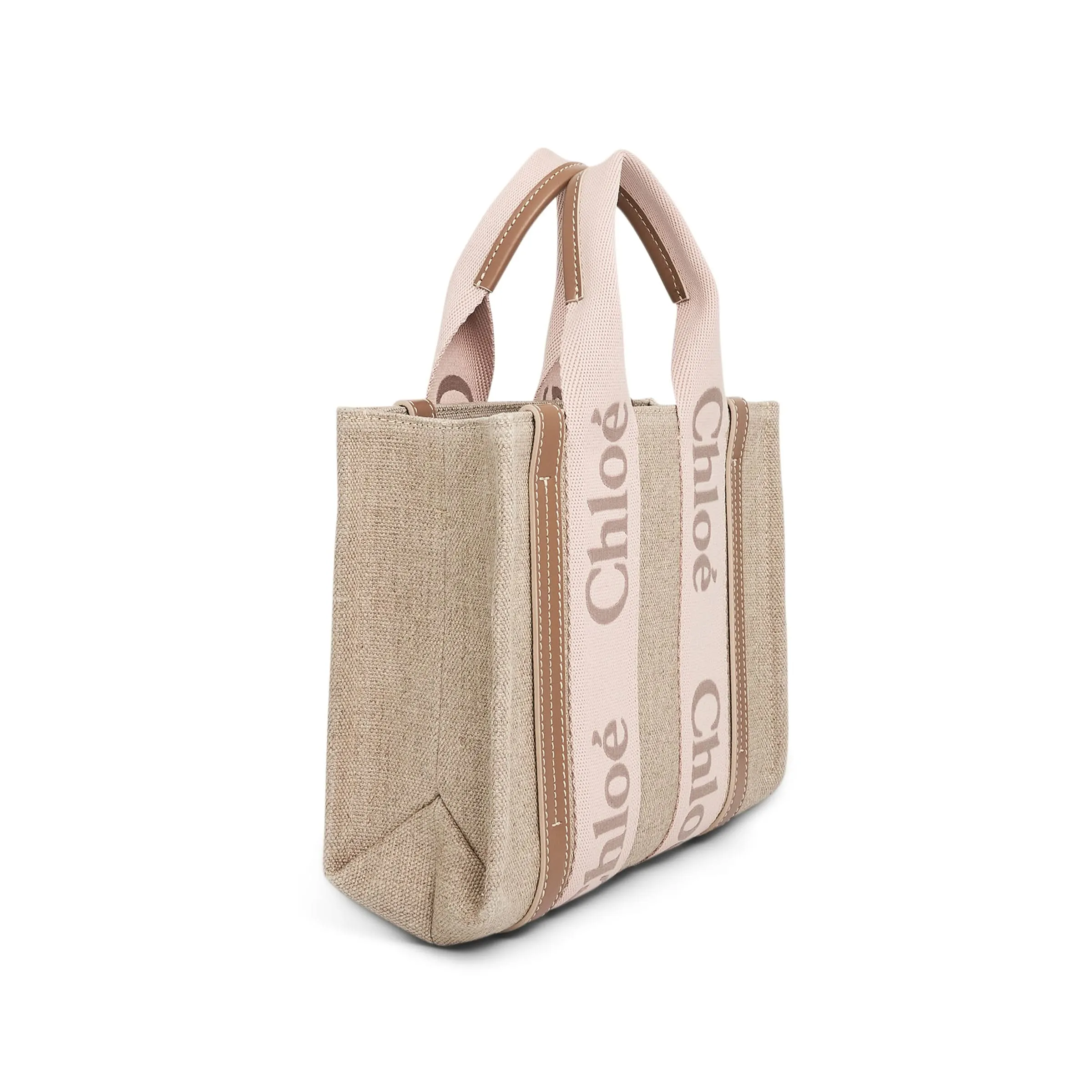 Chloe Small Woody Tote Bag in Blushy Beige