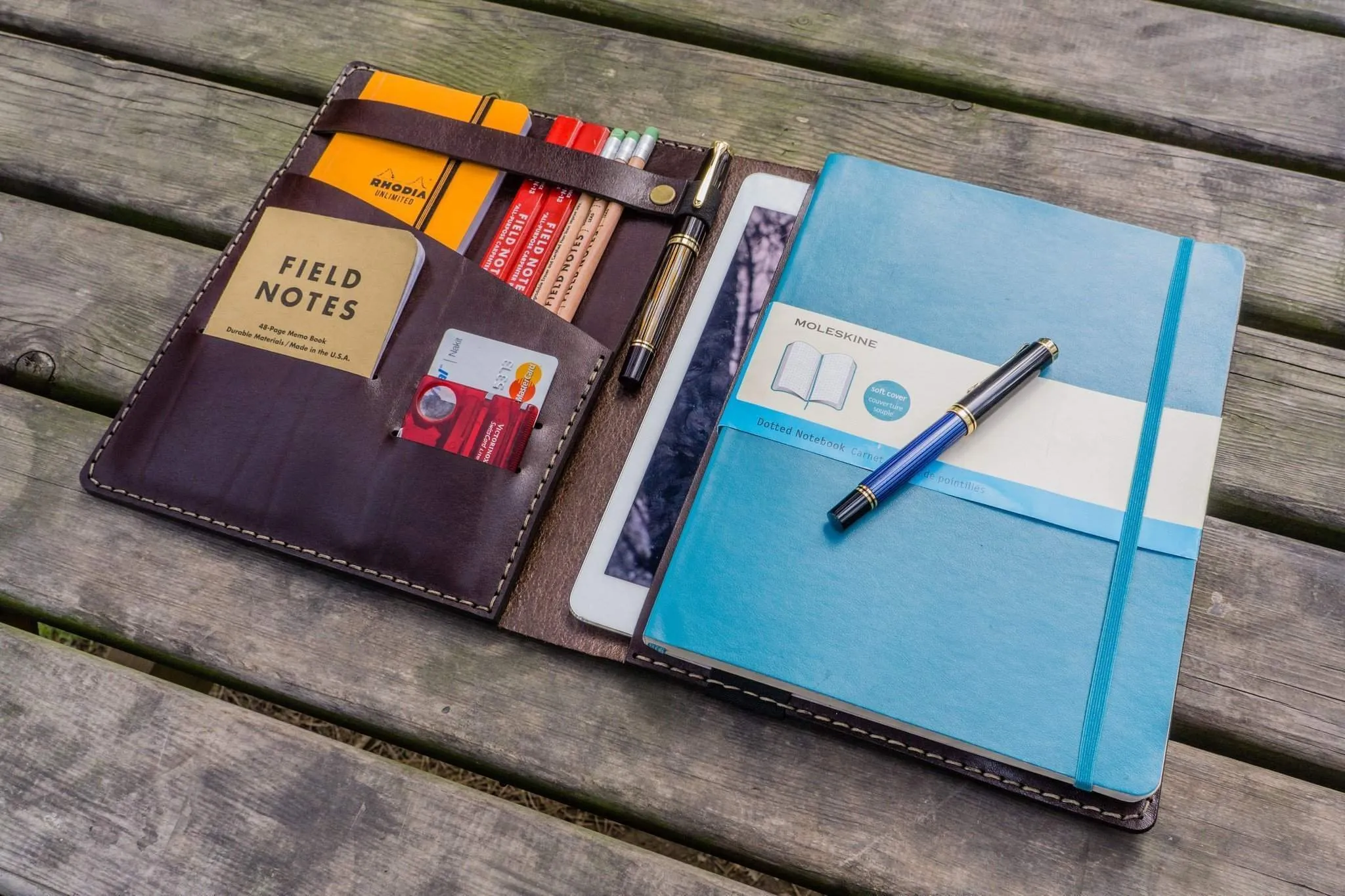 Composition Notebook Cover With iPad Air/Pro Pocket - Dark Brown