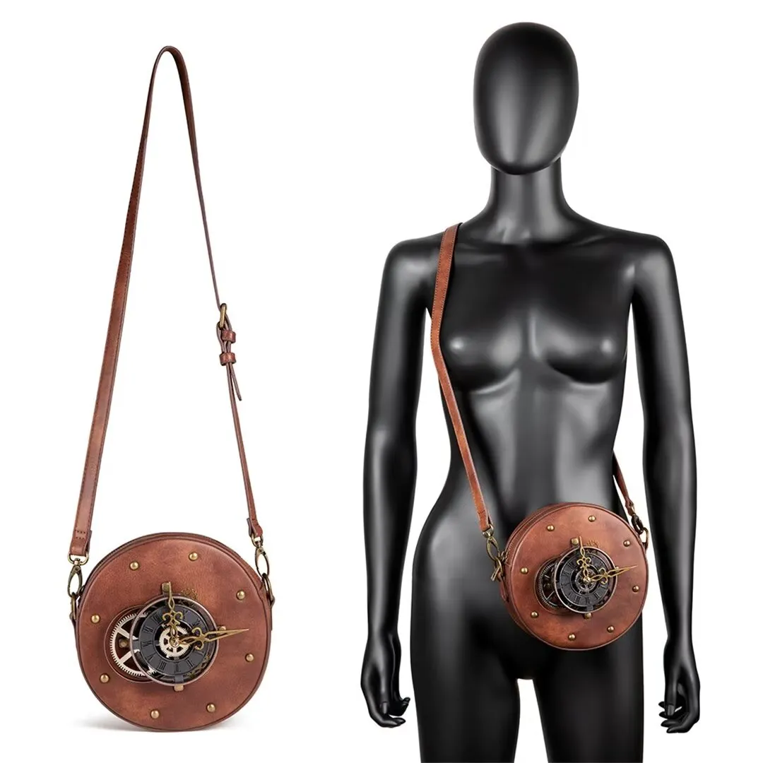 Exotic Round Leather Statement Bag