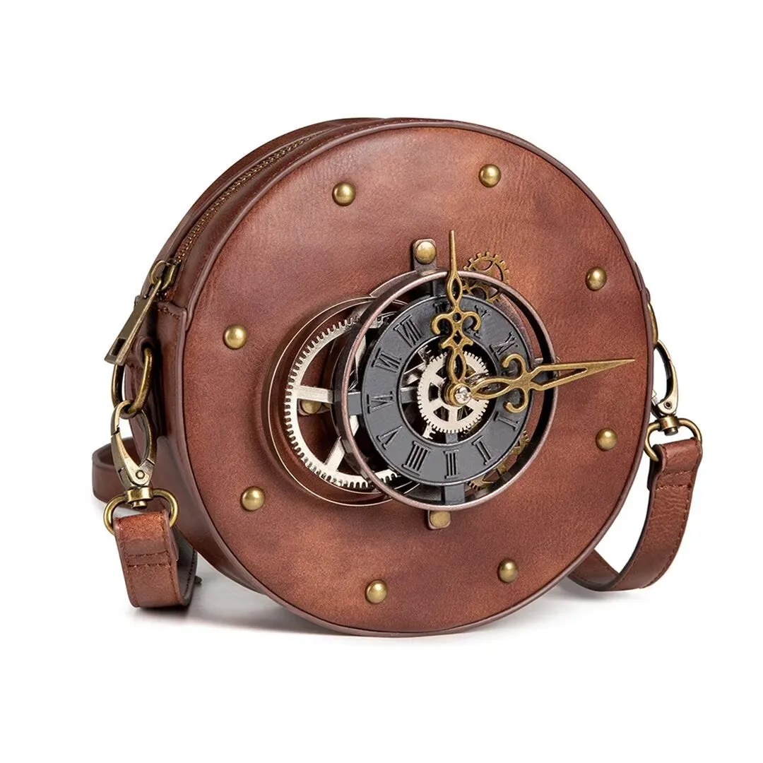 Exotic Round Leather Statement Bag