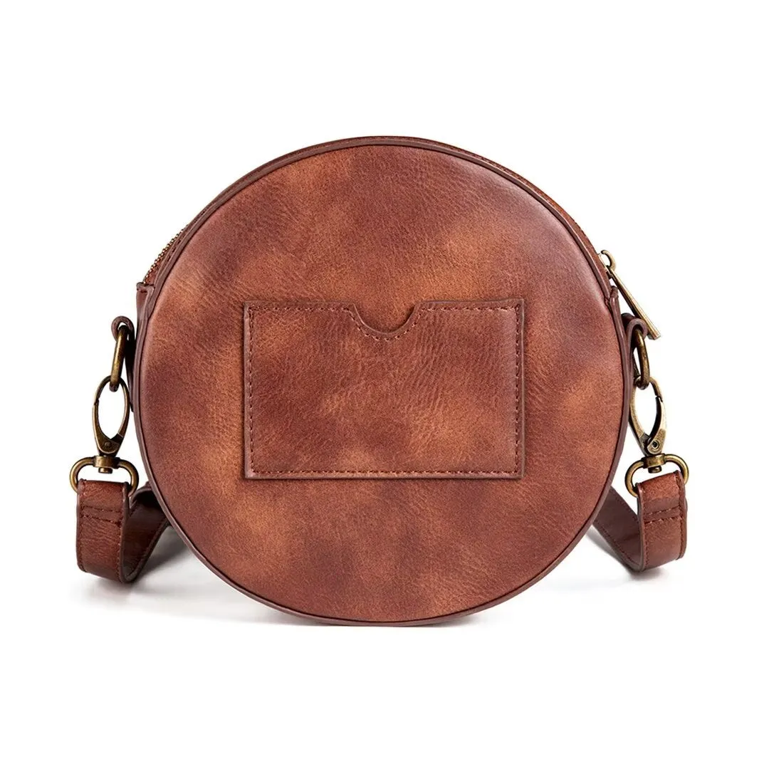 Exotic Round Leather Statement Bag