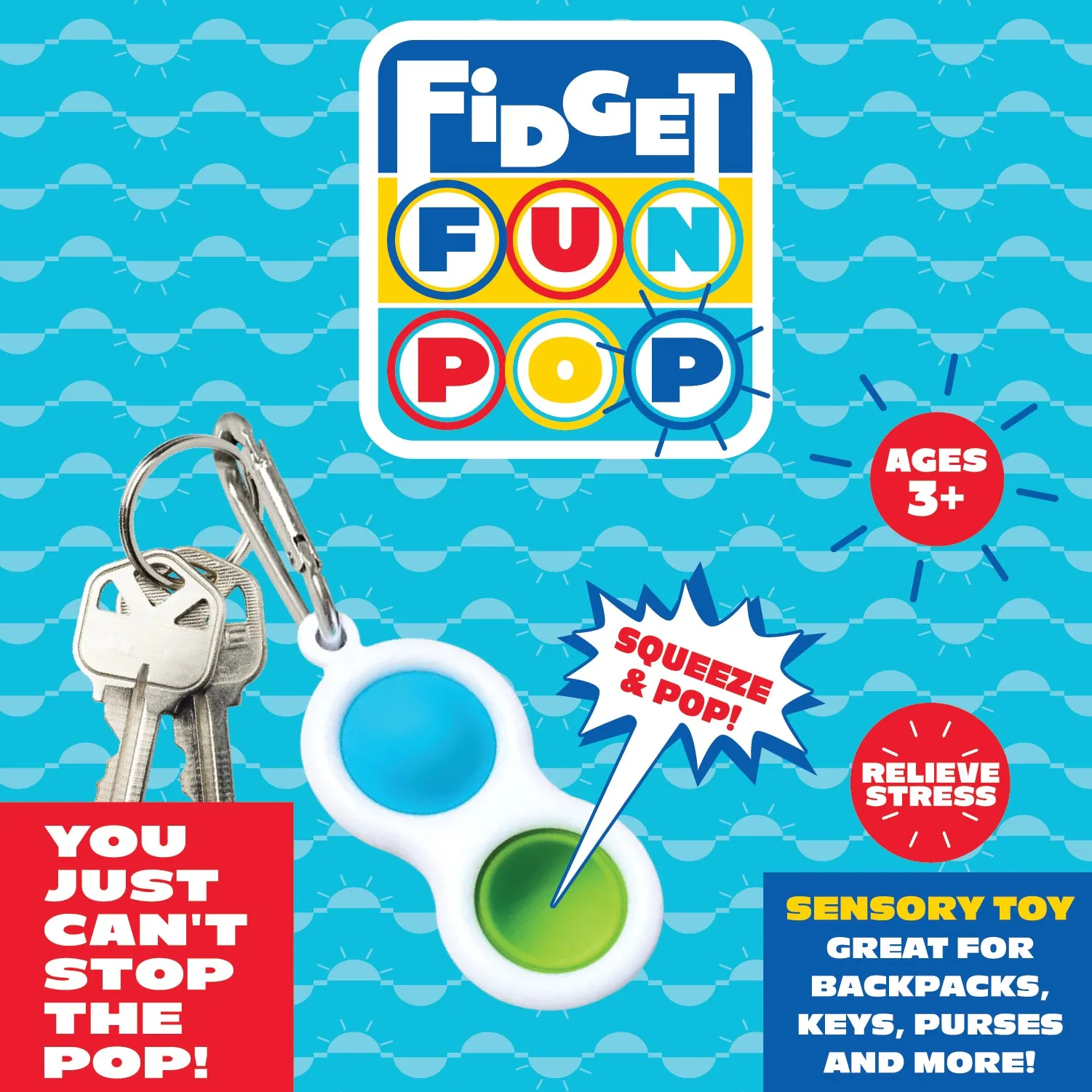 Fidget Pop Key Chain - 24 Pieces Per Retail Ready Display 23028