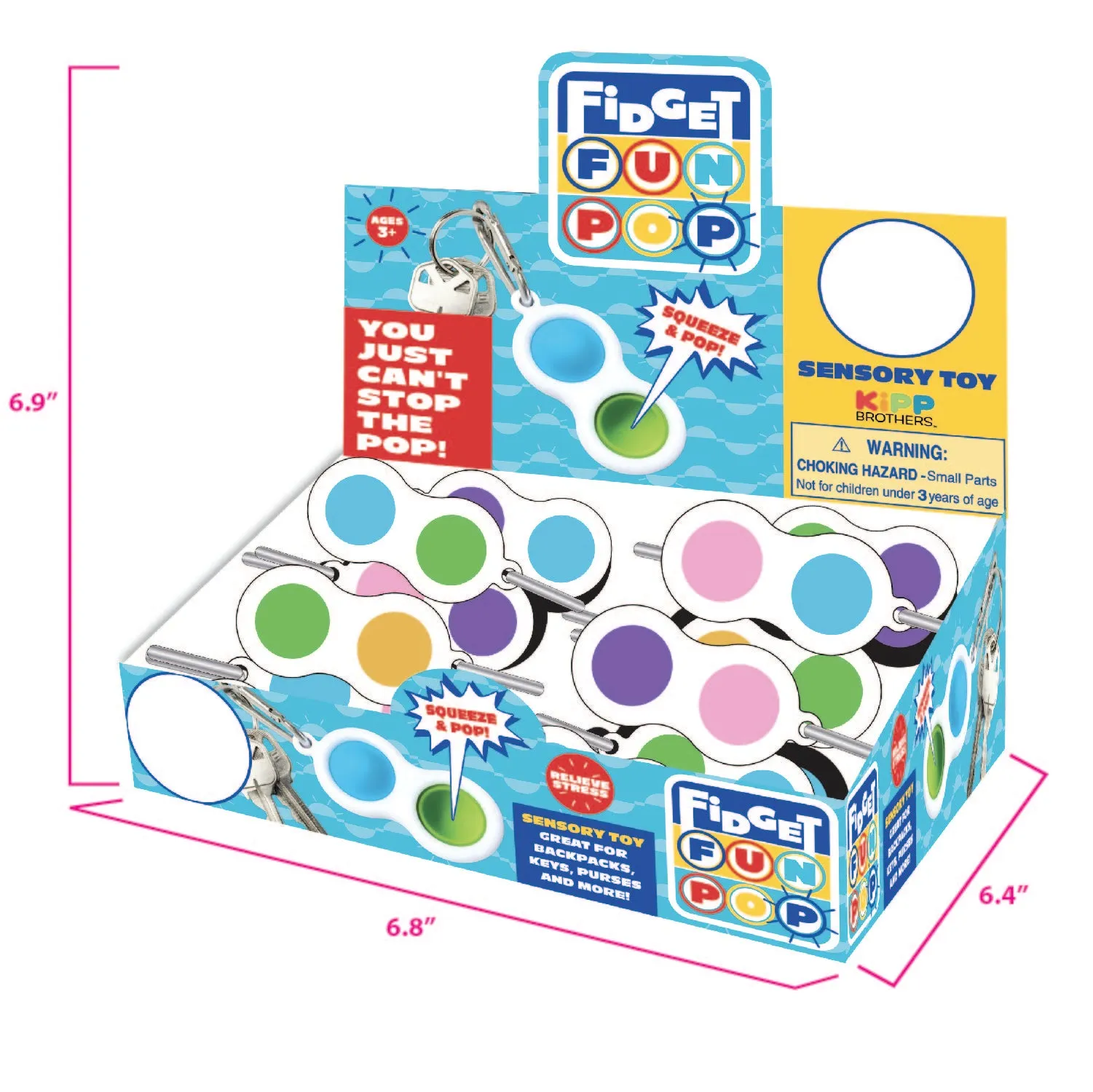 Fidget Pop Key Chain - 24 Pieces Per Retail Ready Display 23028