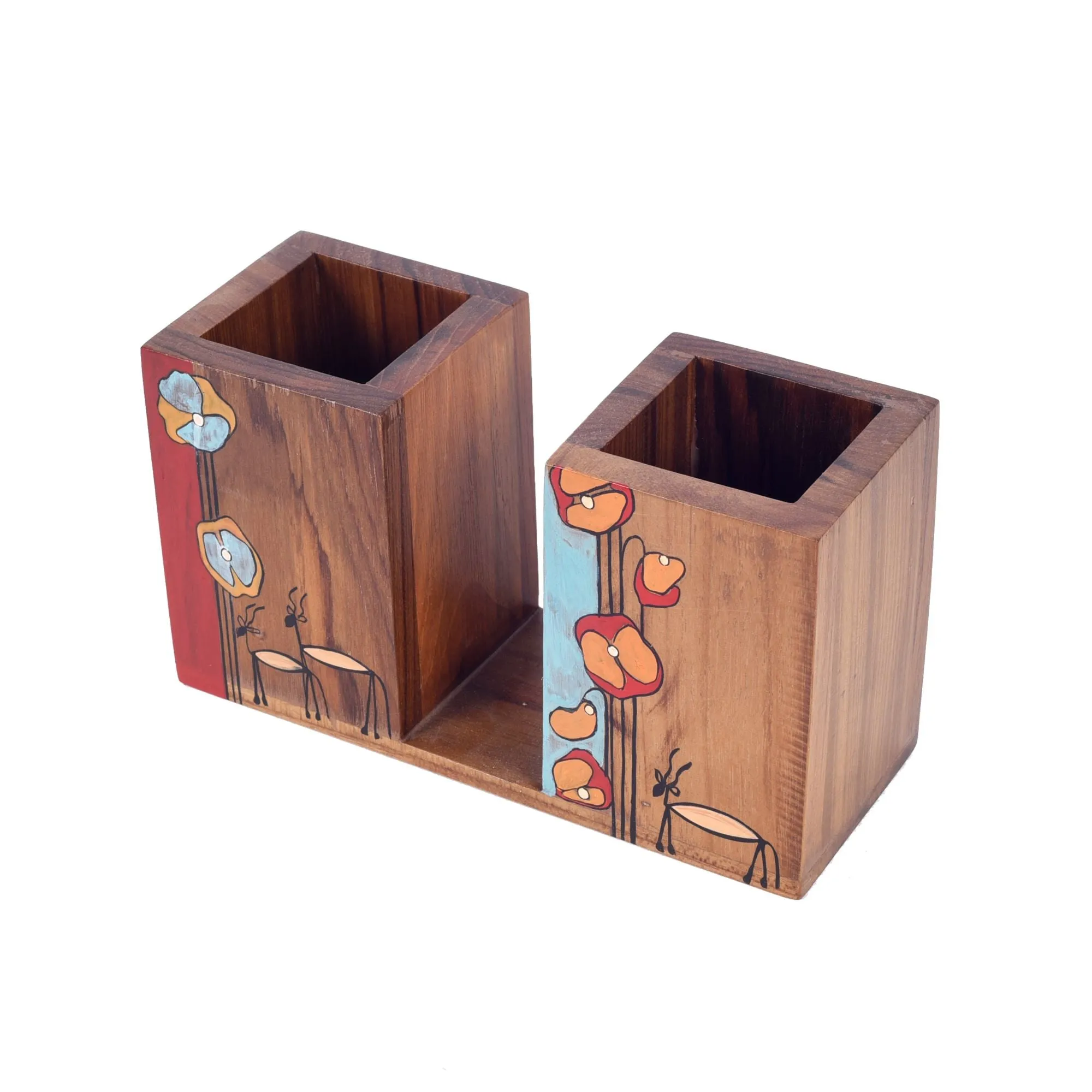 Floral Delights Wooden Cutlery Holder (7.5x3x4)