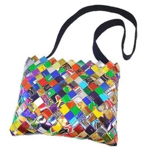 Foil Wrapper Shoulder Bag with Longer Dark Fabric Strap MYO