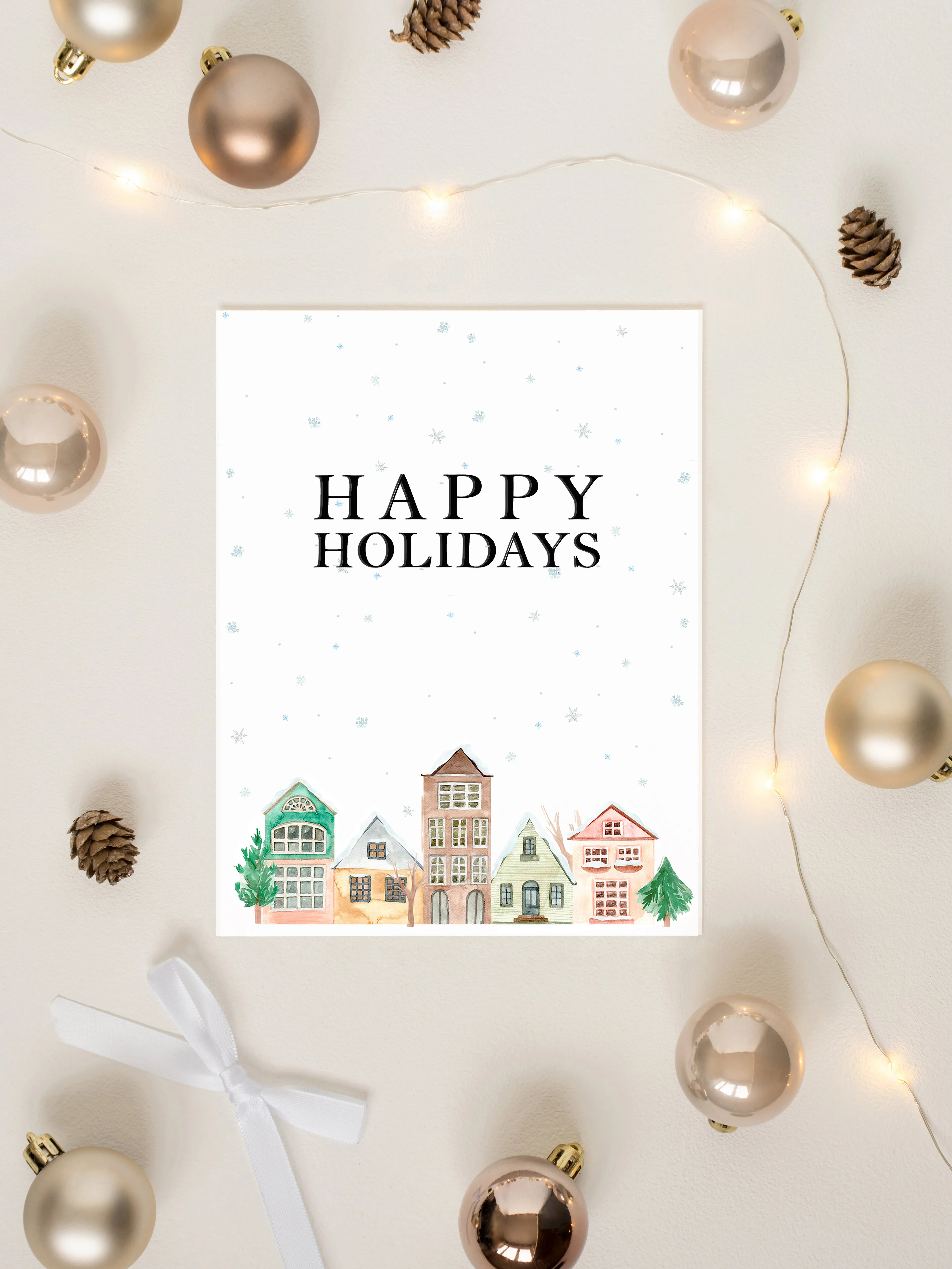 Happy Holidays City Greeting Card