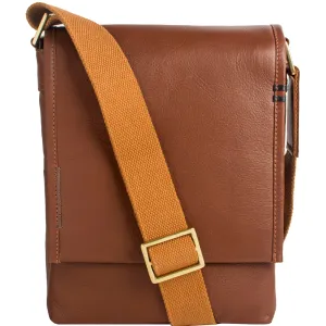 Hidesign Seattle Unisex Leather Crossbody Messenger Bag Brown