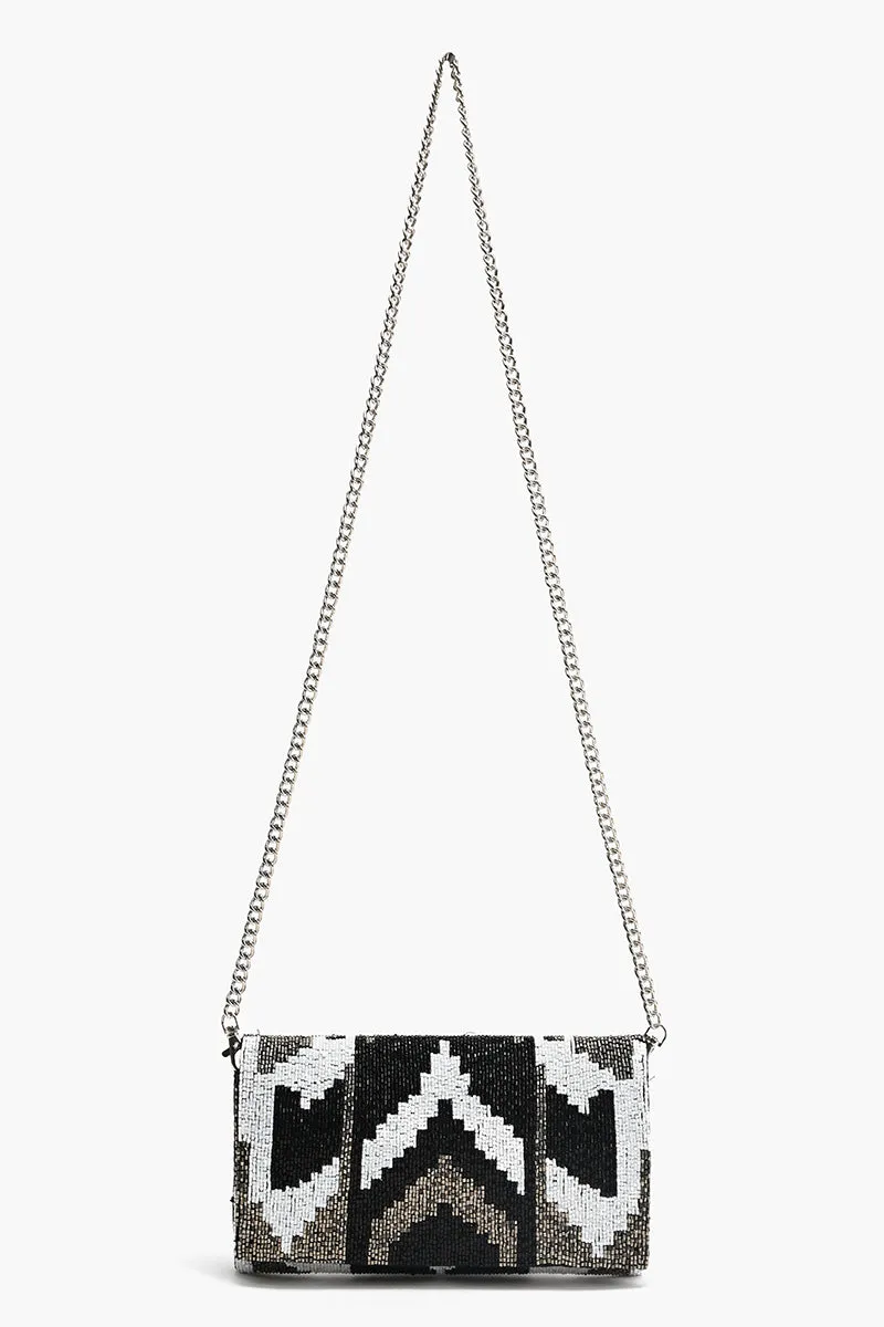 Ikat Noir Elegance Clutch