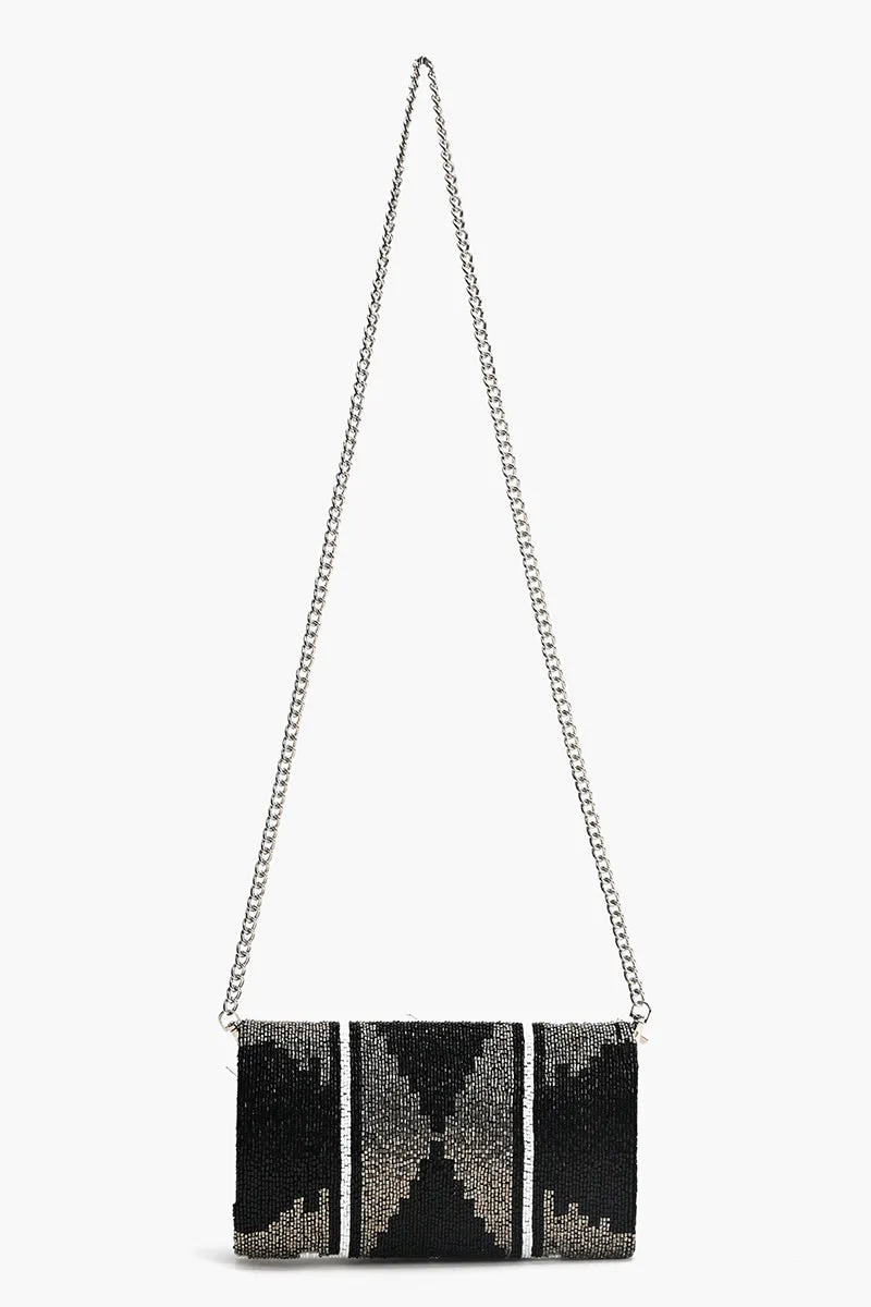 Ikat Noir Elegance Clutch