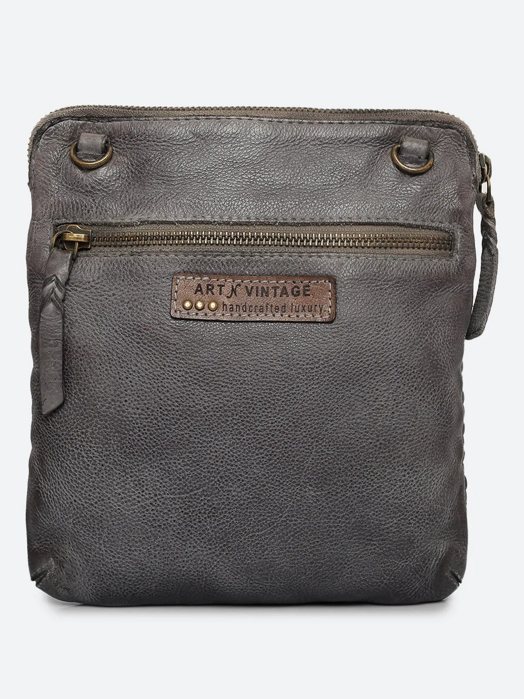 Ilana: Grey Mini Crossbody Bag With Mini Square Weave