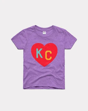 Kids Lavender & Red KC Heart T-Shirt