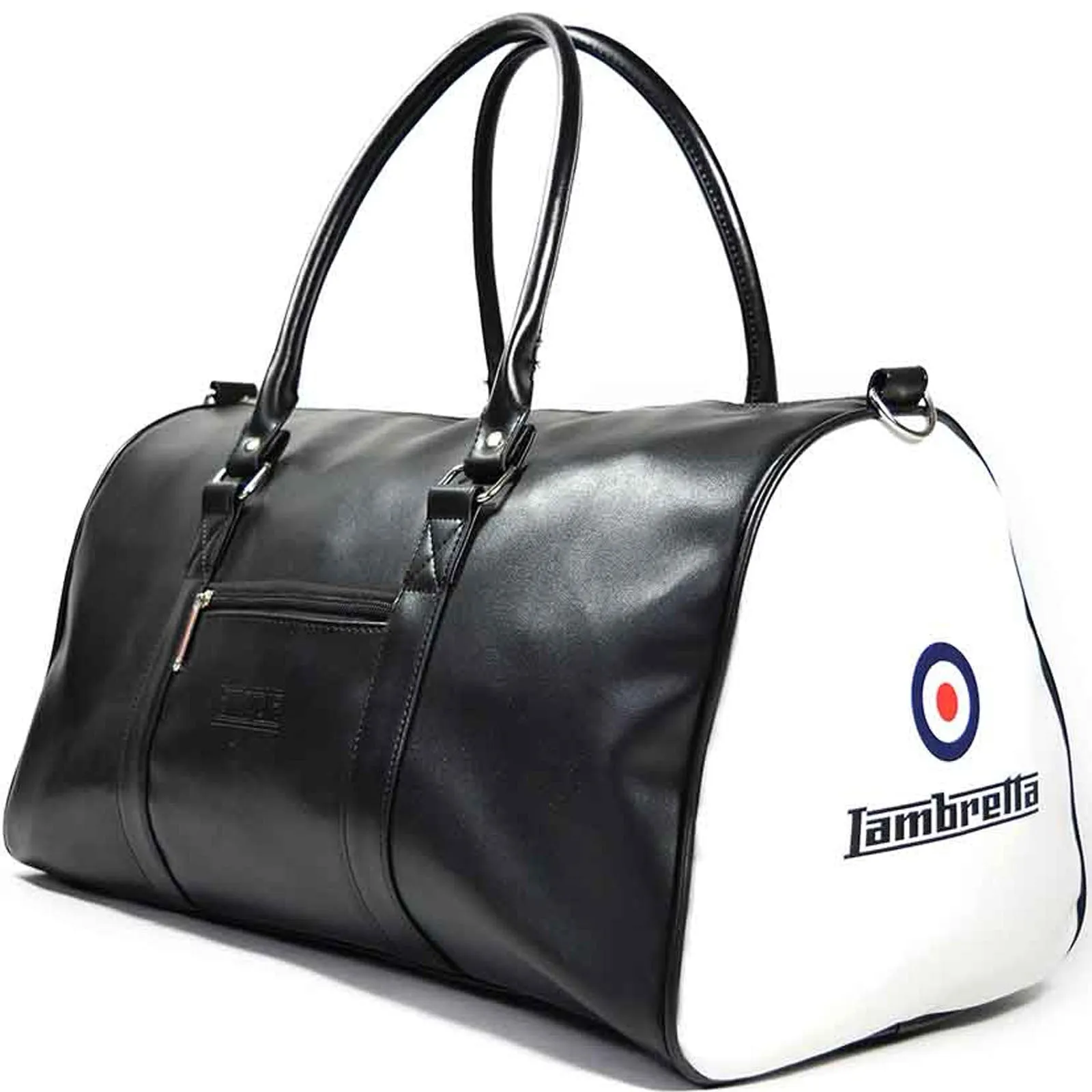 Lambretta Mens Retro Sports Zipped Faux Leather Duffle Bag