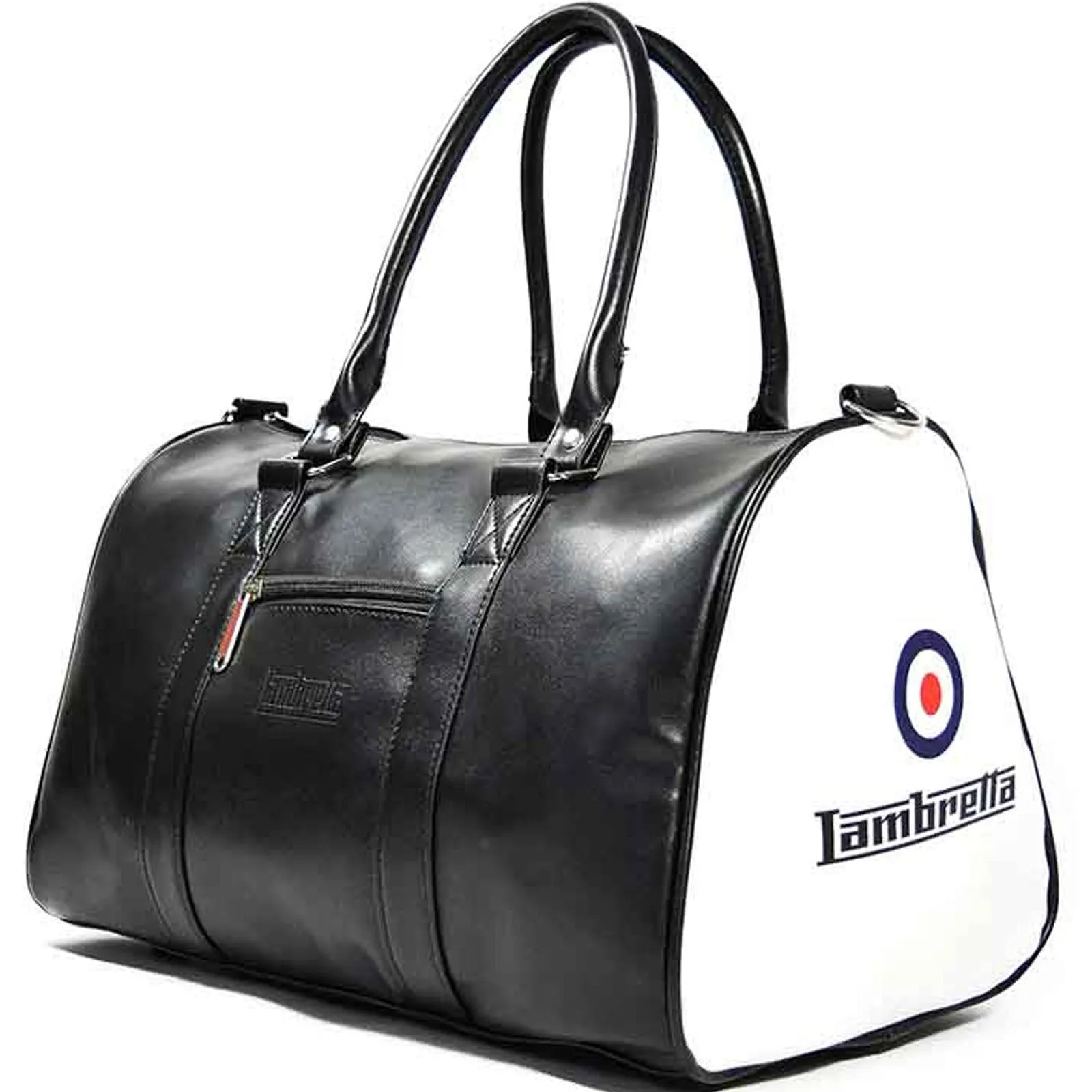 Lambretta Mens Retro Sports Zipped Faux Leather Duffle Bag