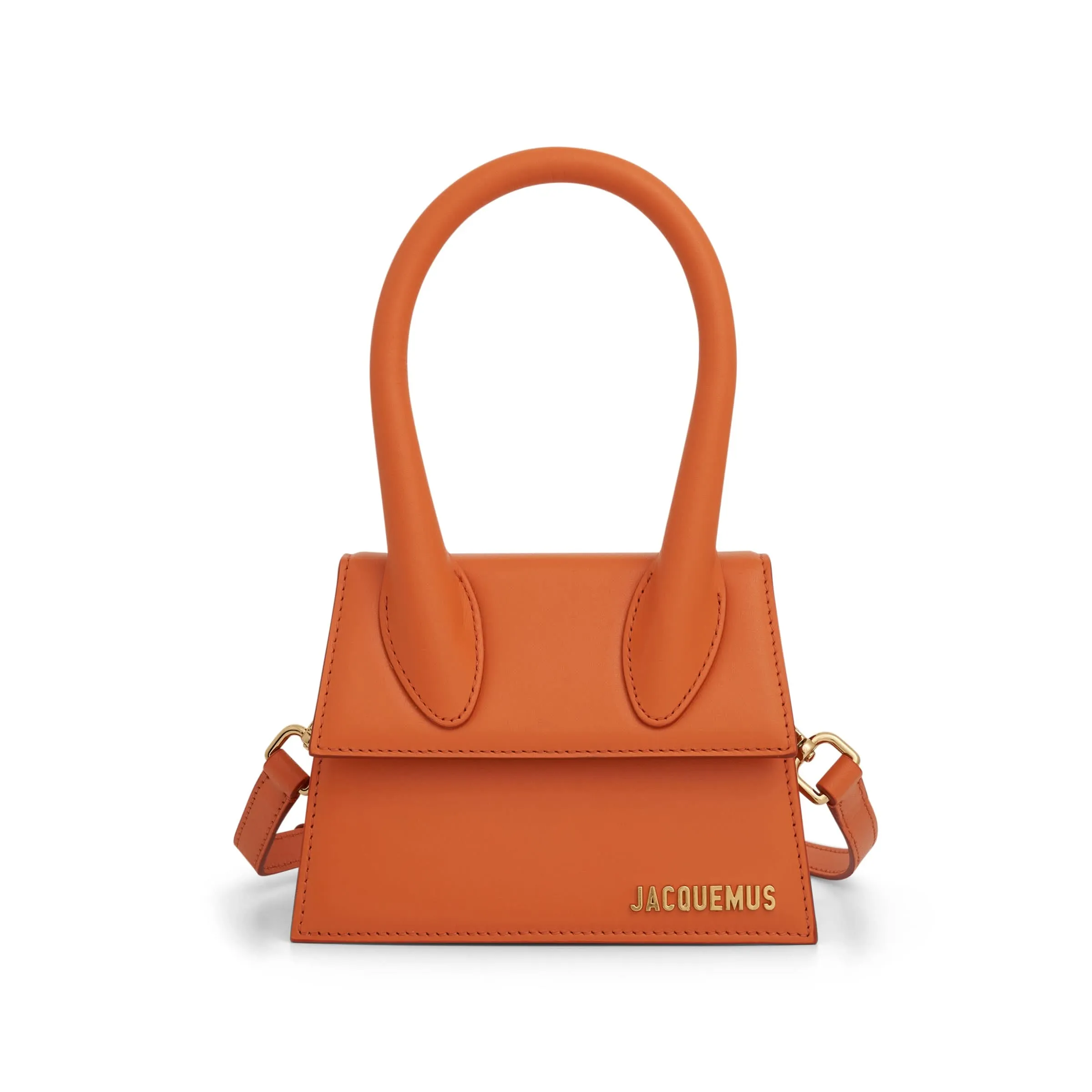 Le Chiquito Moyen Leather Bag in Orange