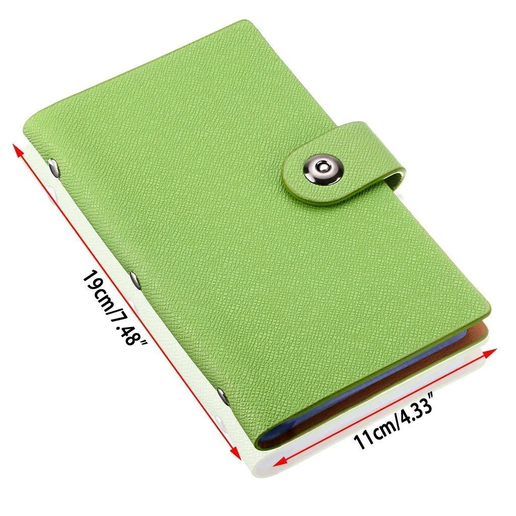 Leather 240/300 Slots Business/ID/Credit Card Holder Organizer, Magnetic Closure