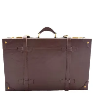 Leather Antique Suitcase English Steamer Trunk Case TRUNKEST Brown