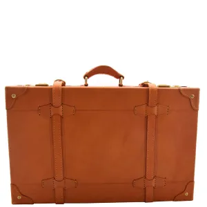 Leather Antique Suitcase English Steamer Trunk Case TRUNKEST Tan