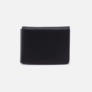 Men's Flap Wallet in Silk Napa Leather - Black