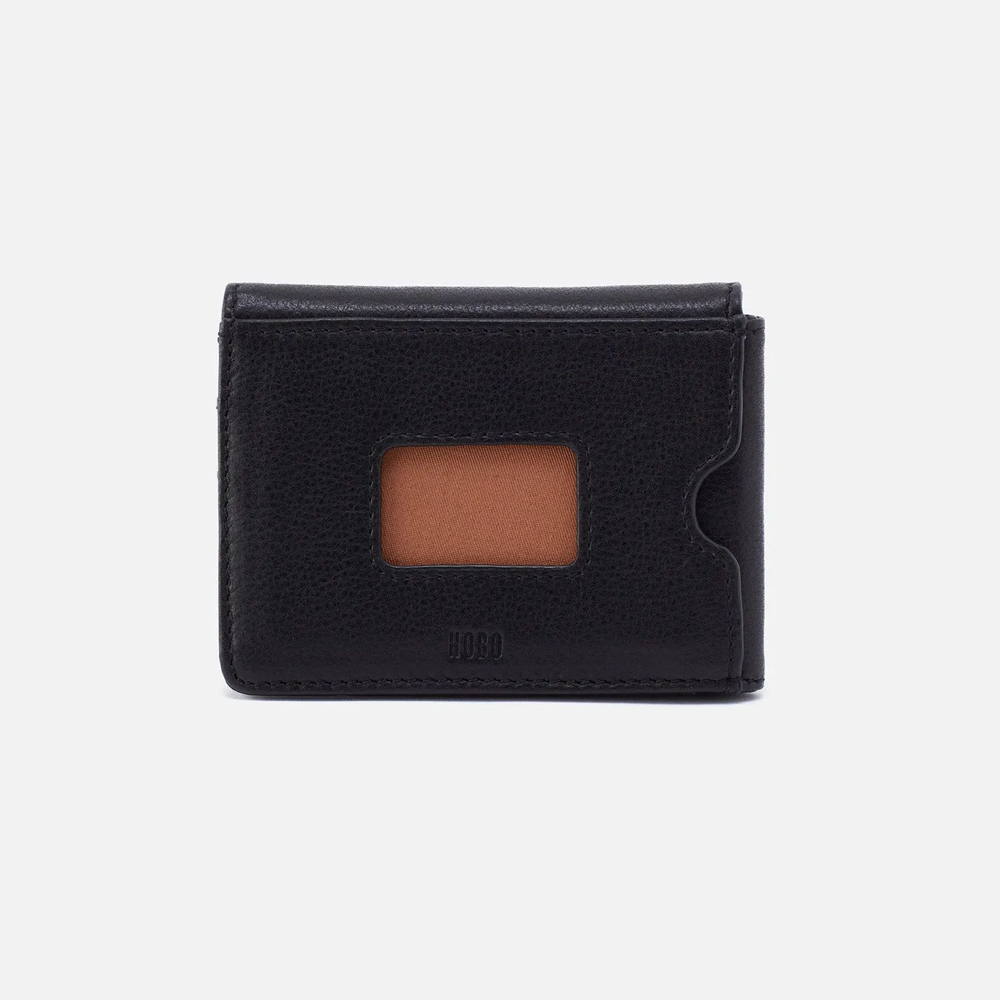 Men's Flap Wallet in Silk Napa Leather - Black