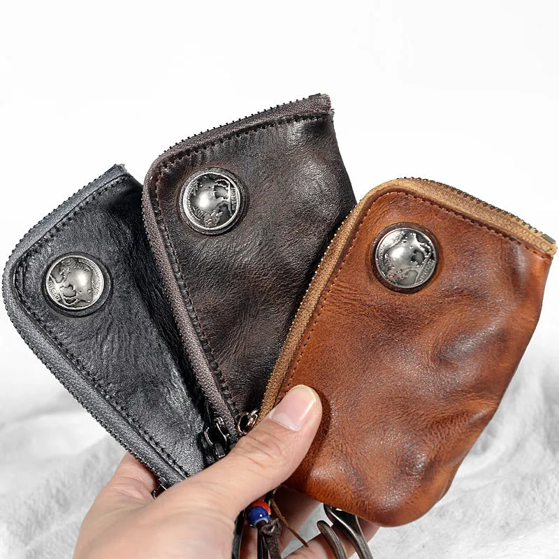 Mens Small Coin Card Holder Car Key Wallet