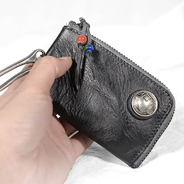 Mens Small Coin Card Holder Car Key Wallet