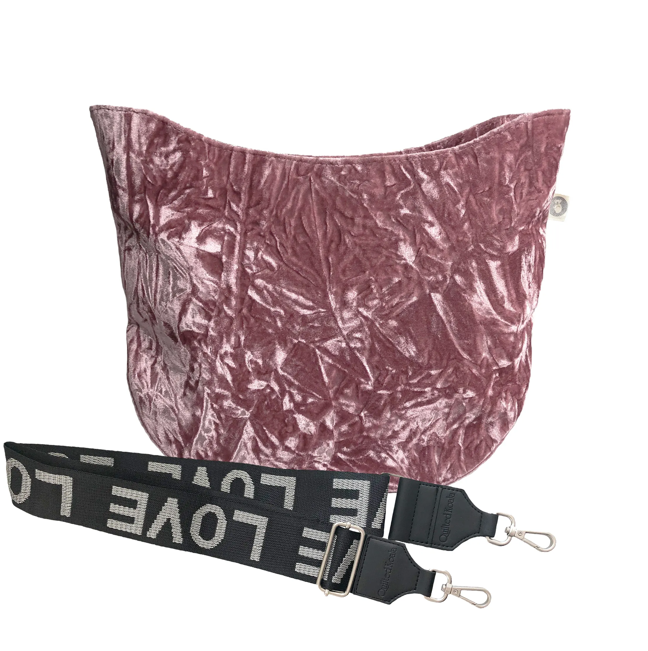 Monogram Stripe City Bag Petal Pink Crushed Velvet