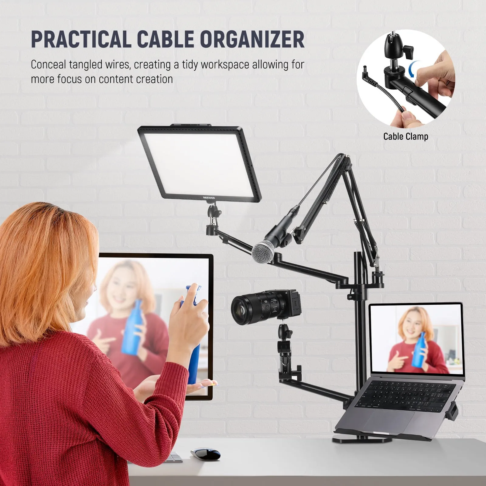 NEEWER DS007 Overhead Camera Stand Desk Mount Rig