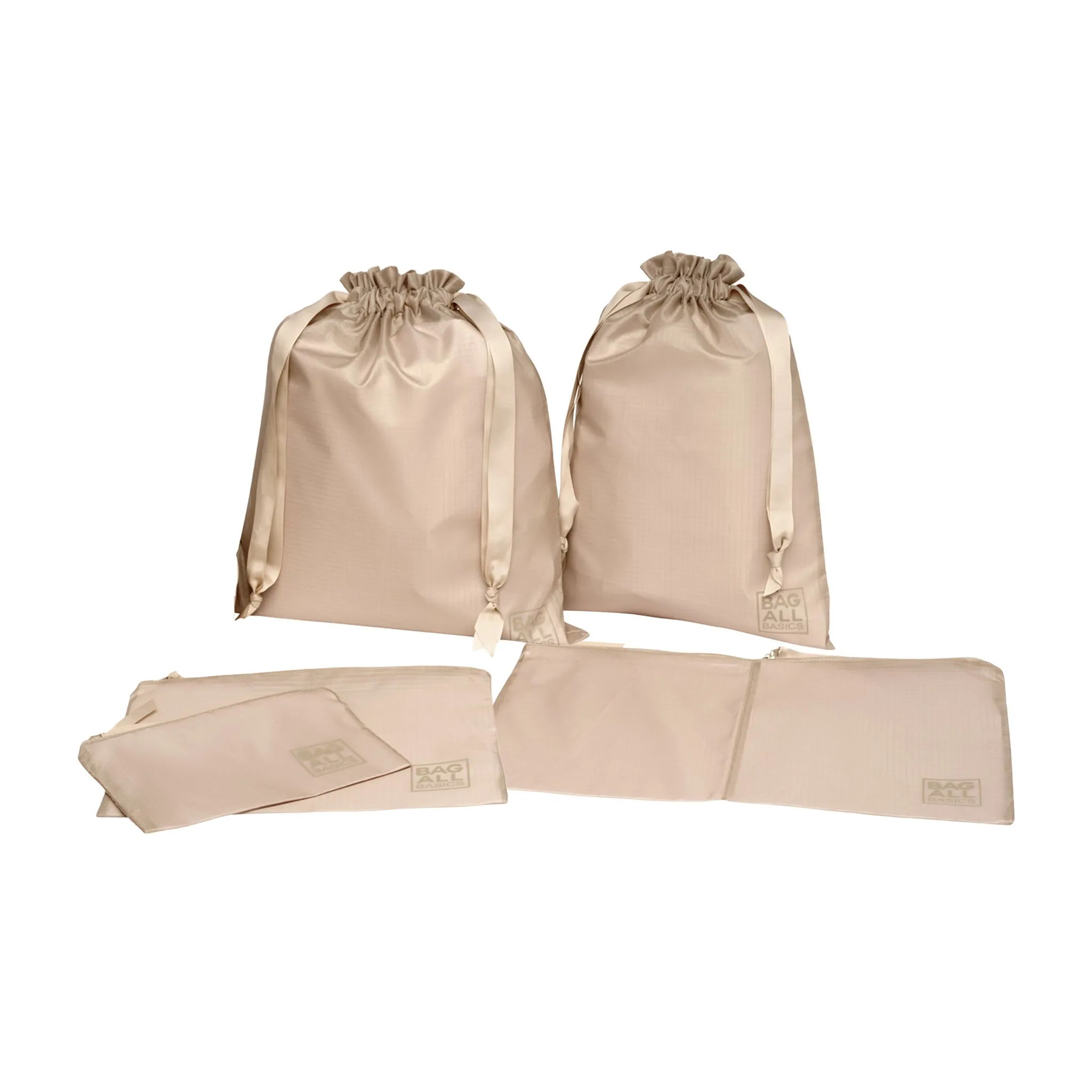 Packing Bags Set in Recycled Nylon, 5-pack, Taupe