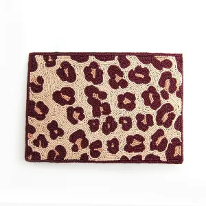 Pink Cheetah Beaded Clutch