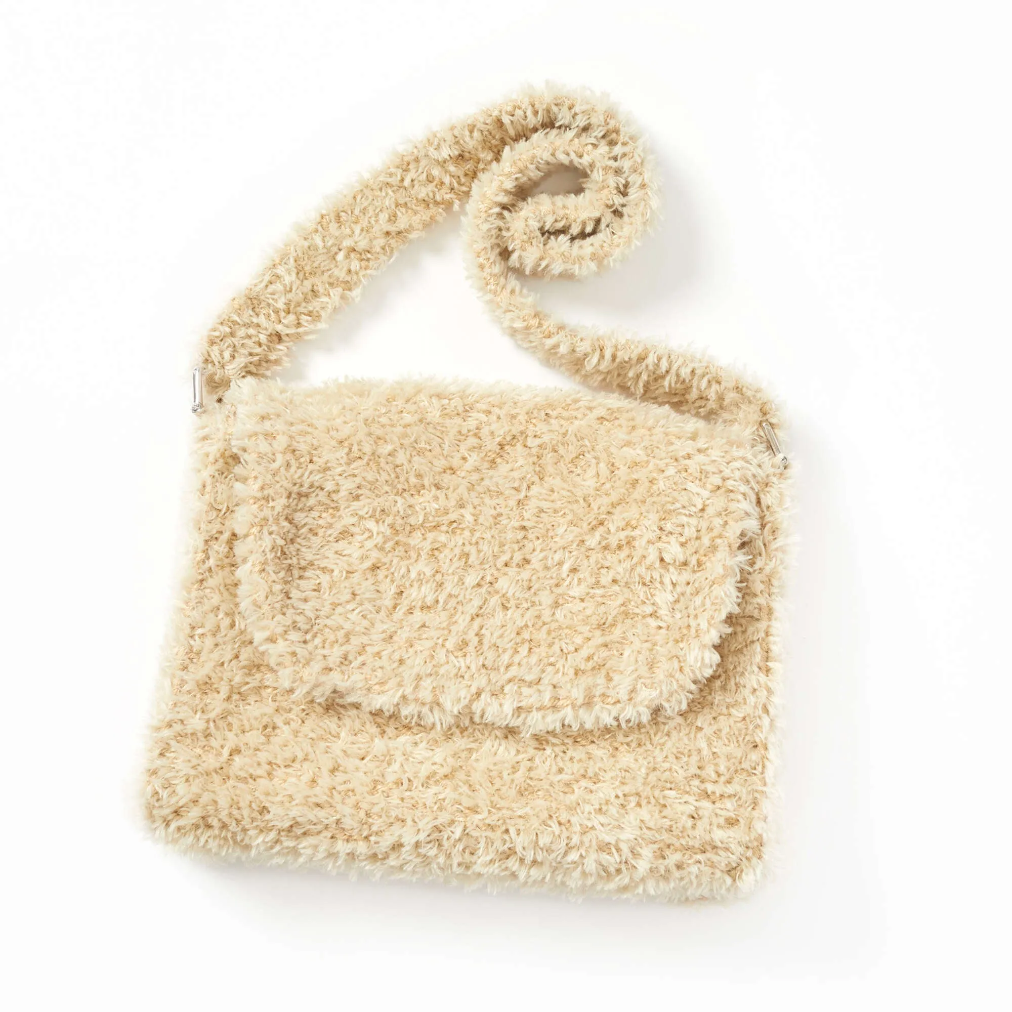 Red Heart Knit Trendy Furry Bag