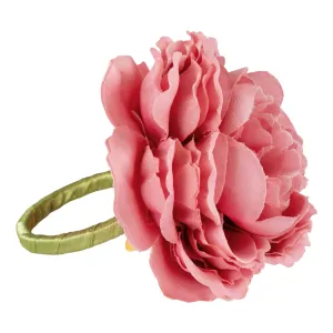 Silk Peony Flower Napkin Ring Holder (10 Count) - Dusty Rose/Mauve