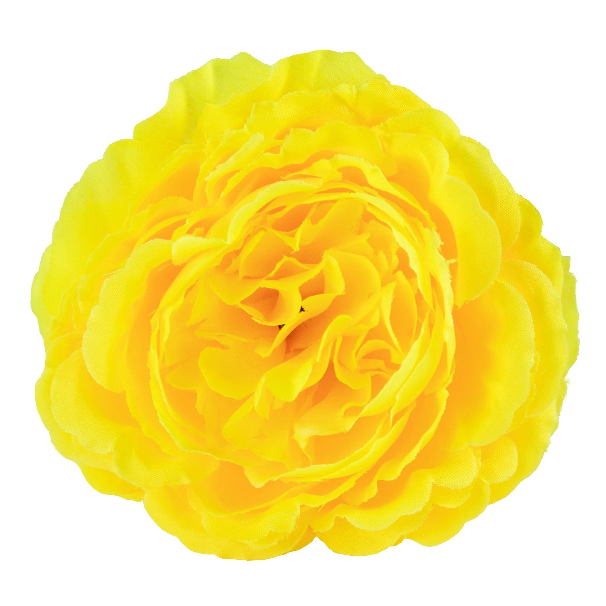 Silk Peony Flower Napkin Ring Holder (10 Count) - Yellow