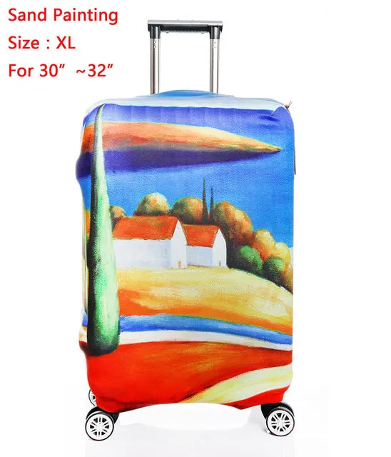 SINOKAL Travel Luggage Suitcase Protector Cover Dustproof 20" 24" 26" 30" Luggage Covers Apply to 18"~32" Traveling Cases