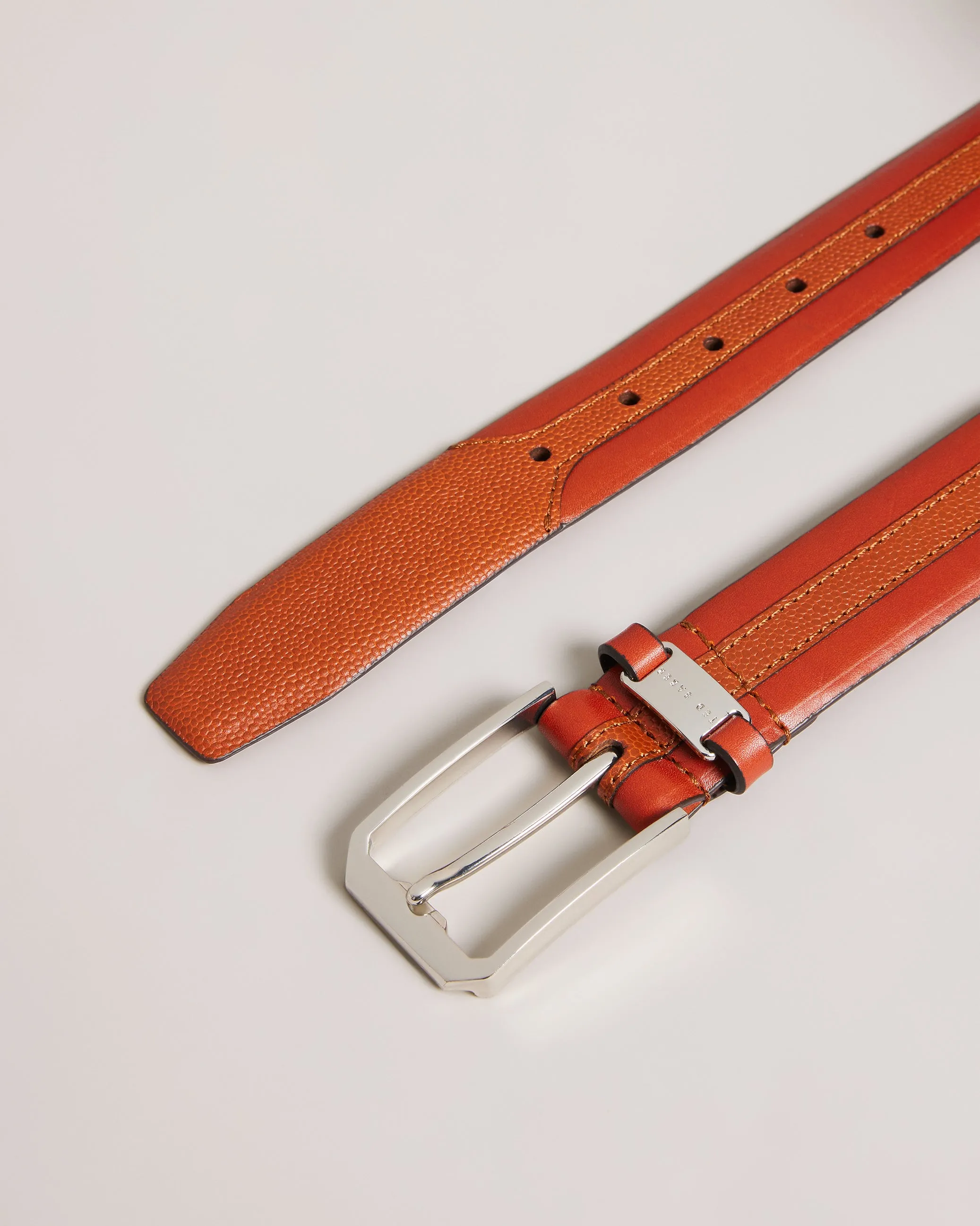 Siymon Mixed Texture Leather Belt Tan