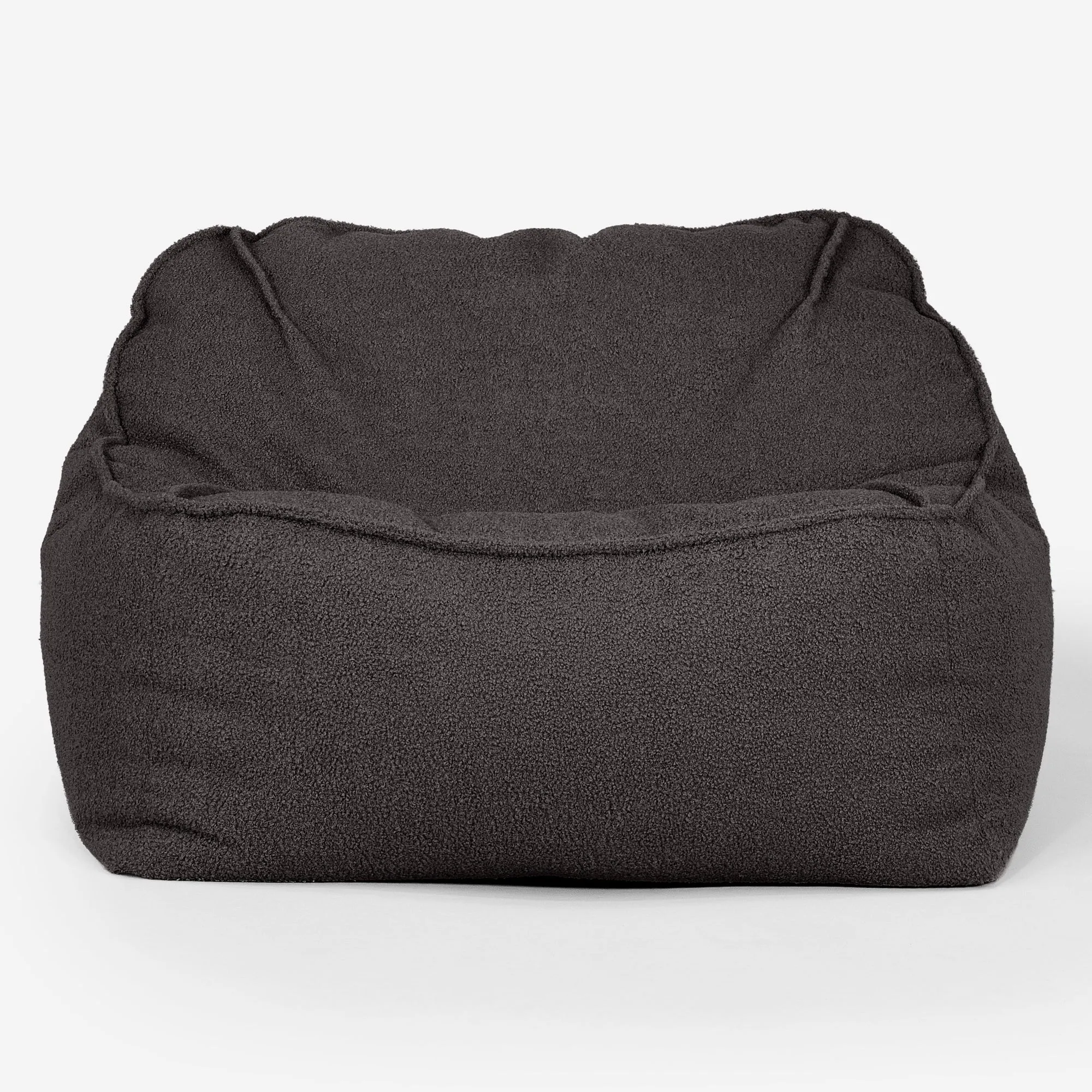 Sloucher Bean Bag Chair - Boucle Graphite Grey